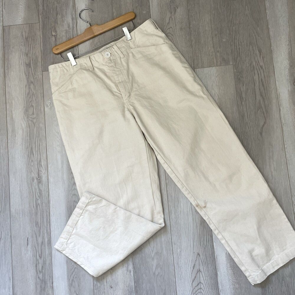 Gravel & Gold Jeans painter pants denim womens Cream (size 33/34) minimalist